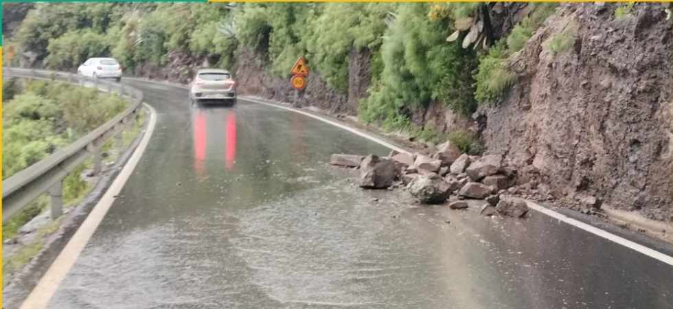 Un nuevo desprendimiento afecta a la GC-41 en Valsequillo