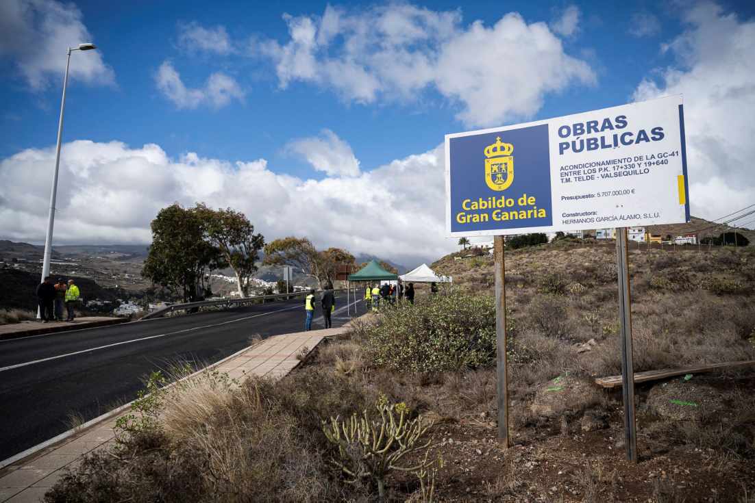 El Cabildo y Valsequillo inspeccionan la ampliación de la GC-41