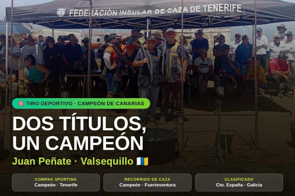 Juan Peñate se proclama campeón de Canarias en dos modalidades de tiro deportivo