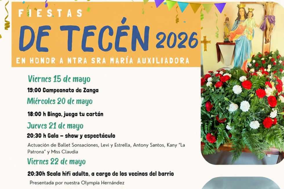 Romería, verbenas y la procesión centran las fiestas de Tecén 2026