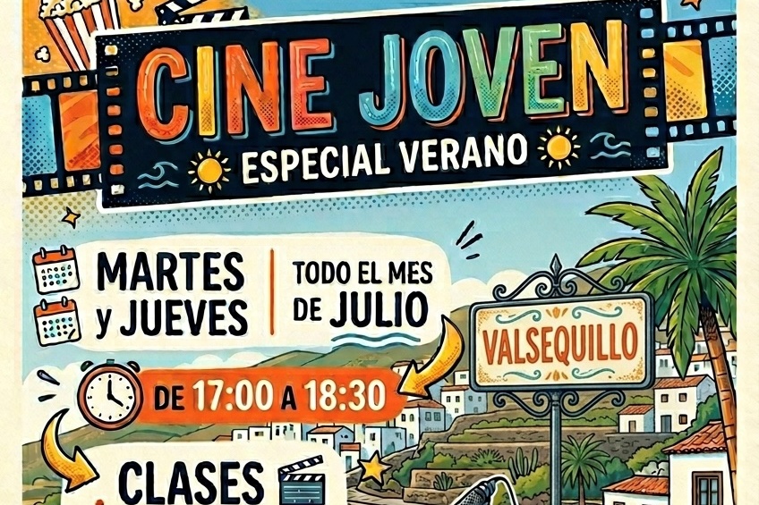 Cartel de la oferta formativa en cine de Natanael Cardona (Foto cedida)