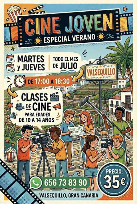Cartel de la oferta formativa en cine de Natanael Cardona (Foto cedida)