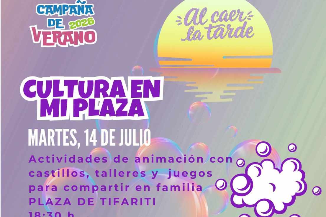 La Plaza Tifariti acogenuevas actividades de la campaña estival 'Al caer la tarde'
