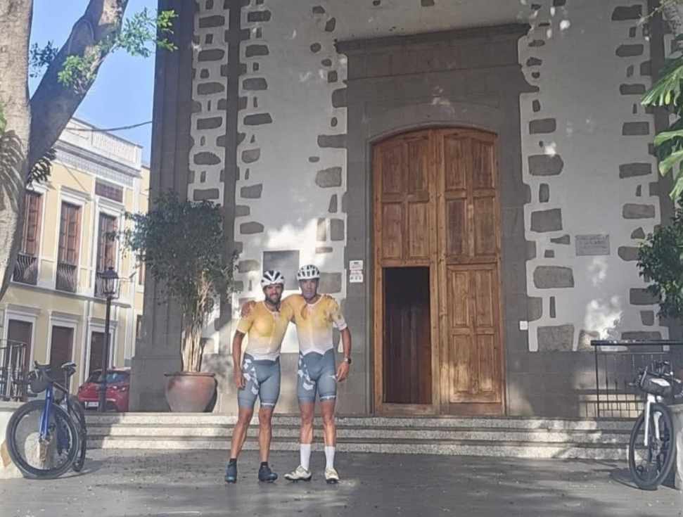 Los hermanos Navarro llegan a Valsequillo en su reto de recorrer los 21 municipios de Gran Canaria