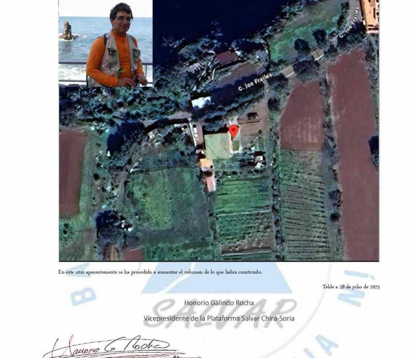 Documento divulgado por Honorio Galindo de la denuncia. En la esquina superior izquierda, foto del denunciante/TA.